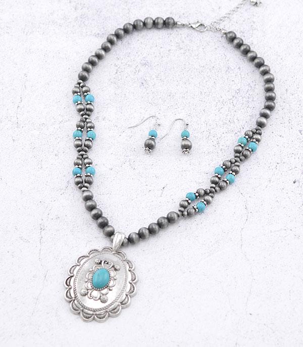 NECKLACES :: WESTERN TREND :: Wholesale Turquoise Navajo Bead Necklace Set