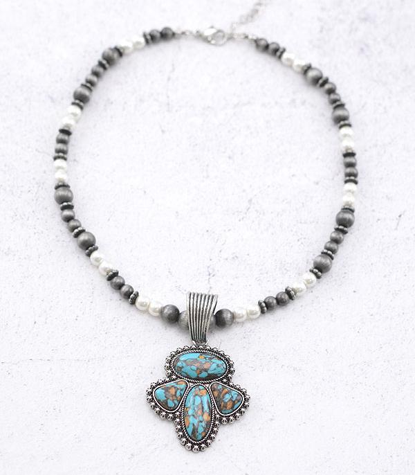 NECKLACES :: WESTERN TREND :: Wholesale Turquoise Navajo Pearl Bead Necklace