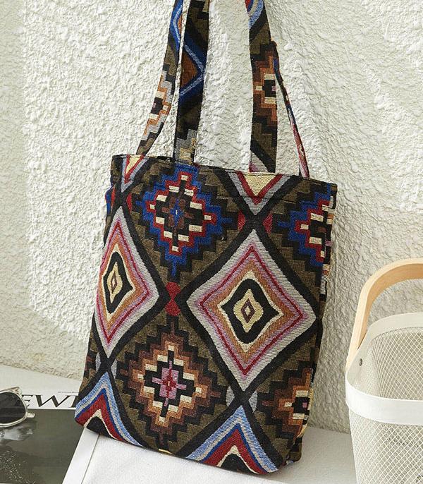 HANDBAGS :: FASHION :: Wholesale Boho Aztec Print Tote Bag