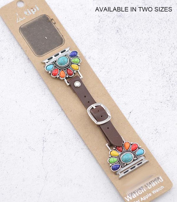 <font color=BLUE>WATCH BAND/ GIFT ITEMS</font> :: SMART WATCH BAND :: Wholesale Tipi Western Semi Stone Apple Watch Band