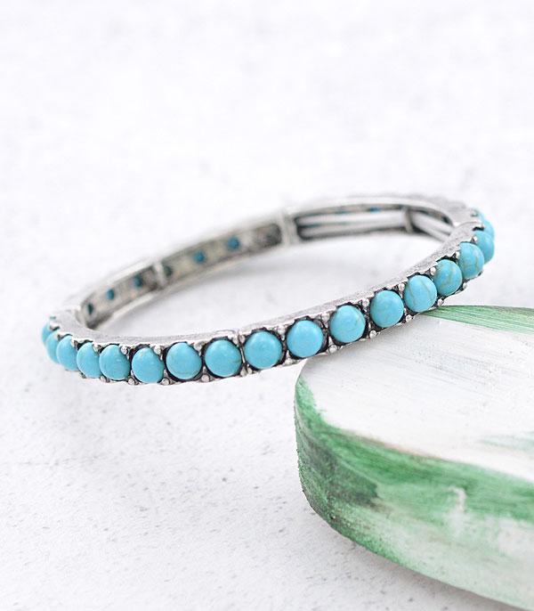 BRACELETS :: STRETCH :: Wholesale Western Semi Stone Stackable Bracelet