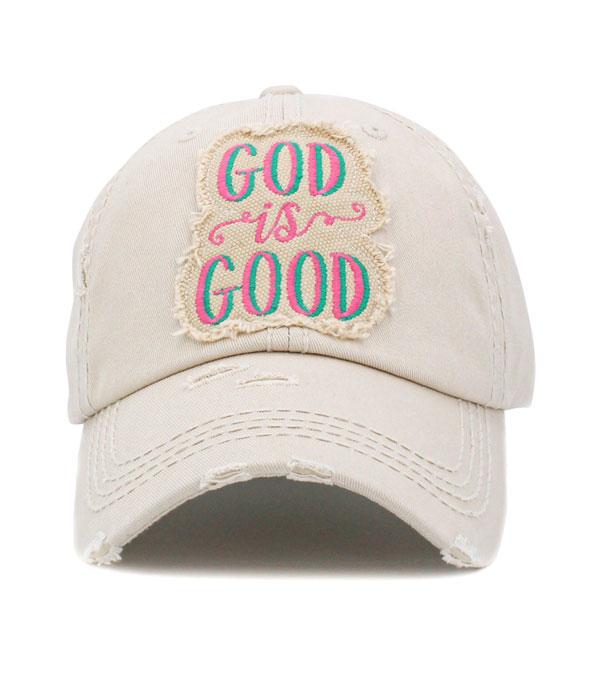HATS I HAIR ACC :: BALLCAP :: Wholesale God Is Good Vintage Ballcap