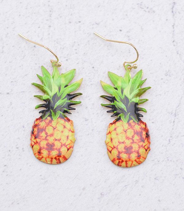 EARRINGS :: TRENDY EARRINGS :: Wholesale Epoxy Pineapple Dangle Earrings