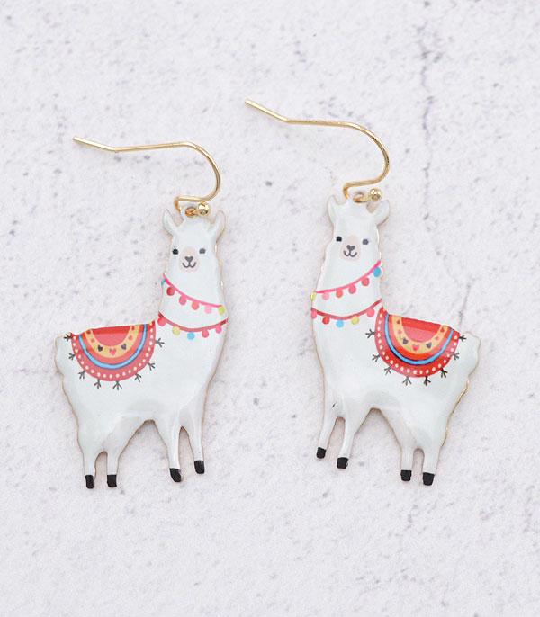 EARRINGS :: TRENDY EARRINGS :: Wholesale Epoxy Llama Dangle Earrings