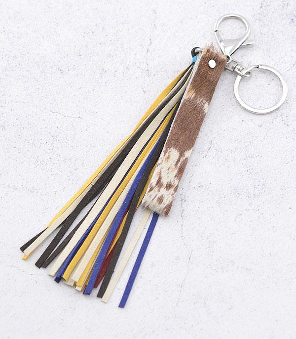 <font color=BLUE>WATCH BAND/ GIFT ITEMS</font> :: KEYCHAINS :: Wholesale Genuine Leather Cowhide Tassel Keychain