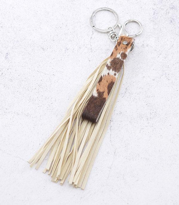 <font color=BLUE>WATCH BAND/ GIFT ITEMS</font> :: KEYCHAINS :: Wholesale Genuine Leather Cowhide Tassel Keychain