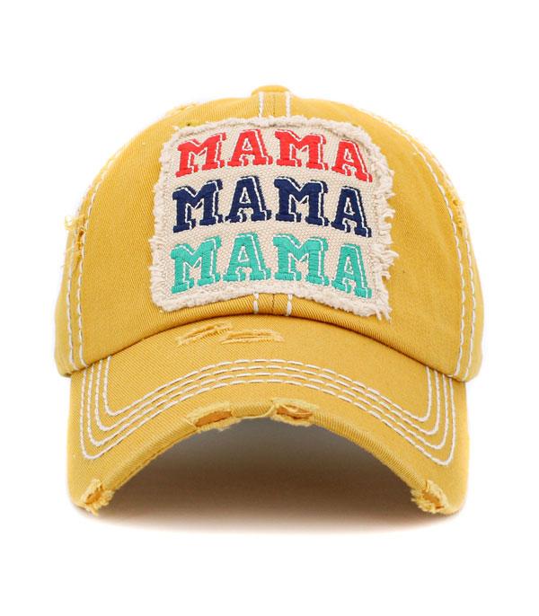 HATS I HAIR ACC :: BALLCAP :: Wholesale Mama Letters Repeat Vintage Ballcap