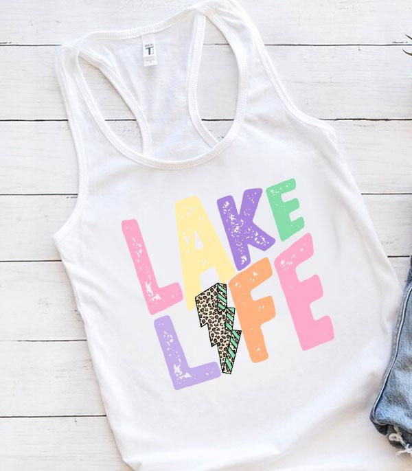 GRAPHIC TEES :: GRAPHIC TEES :: Wholesale Lake Life Lightning Bolt Tank Top