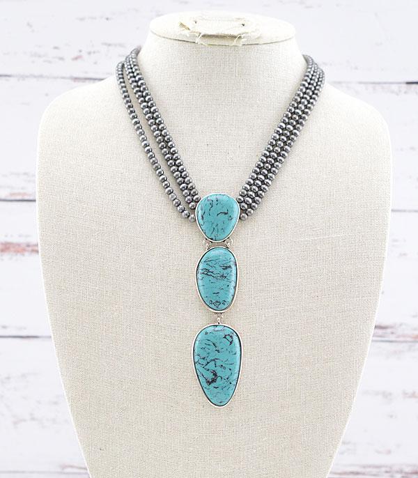 NECKLACES :: WESTERN TREND :: Wholesale Turquoise Navajo Bead Drop Necklace
