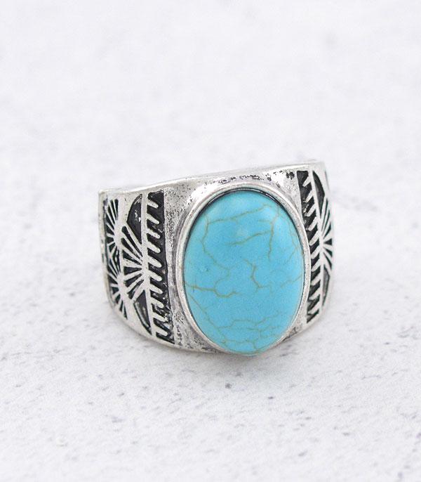 RINGS :: Wholesale Turquoise Semi Stone Stretch Ring