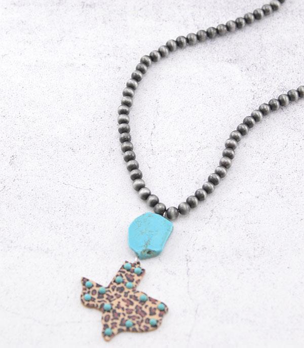 NECKLACES :: TRENDY :: Wholesale Texas Map Turquoise Necklace