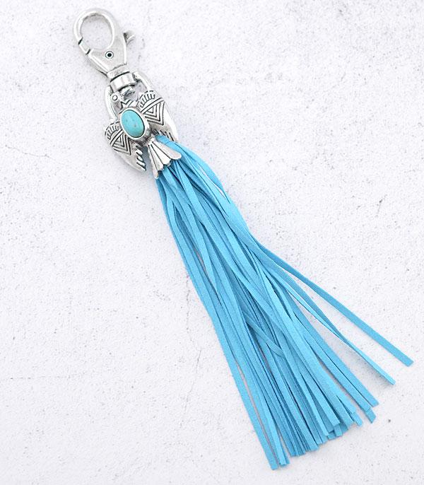 <font color=Turquoise>TURQUOISE JEWELRY</font> :: Wholesale Western Thunderbird Tassel Keychain