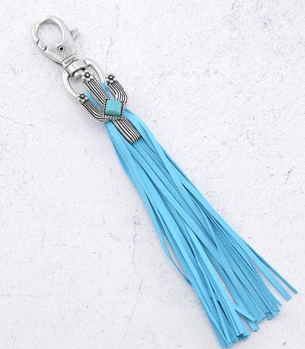 <font color=Turquoise>TURQUOISE JEWELRY</font> :: Wholesale Western Cactus Turquoise Tassel Keychain