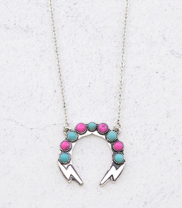 <font color=#FF6EC7>PINK COWGIRL</font> :: Wholesale Western Dainty Squash Blossom Necklace