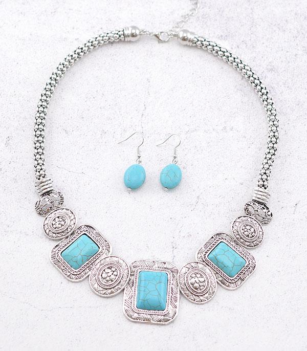 NECKLACES :: WESTERN TREND :: Wholesale Western Semi Stone Turquoise Necklace