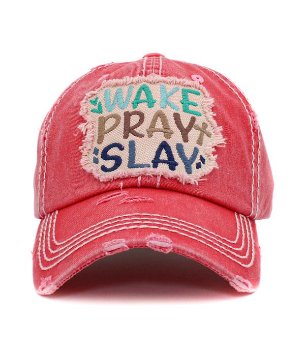 HATS I HAIR ACC :: BALLCAP :: Wholesale Kb Ethos Wake Pray Slay Ballcap