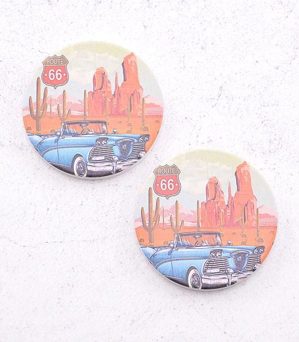 <font color=BLUE>WATCH BAND/ GIFT ITEMS</font> :: GIFT ITEMS :: Wholesale Tipi Western Print Car Coaster Set