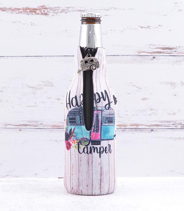<font color=BLUE>WATCH BAND/ GIFT ITEMS</font> :: GIFT ITEMS :: Wholesale Tipi Happy Camper Print Bottle Sleeve