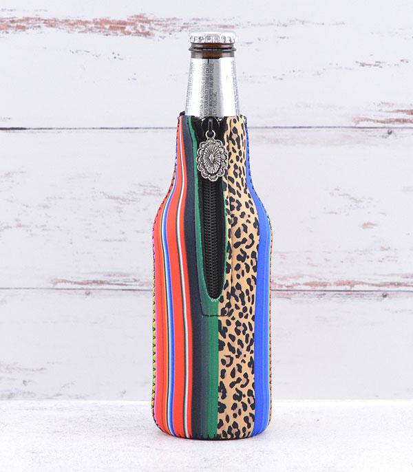 <font color=BLUE>WATCH BAND/ GIFT ITEMS</font> :: GIFT ITEMS :: Wholesale Tipi Serape Leopard Print Bottle Sleeve