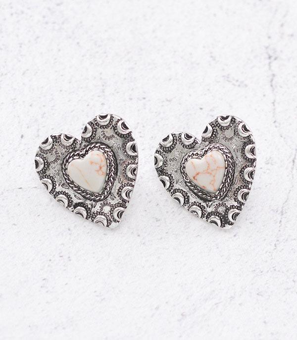 <font color=red>VALENTINE'S</font> :: Wholesale Western Heart Concho Earrings
