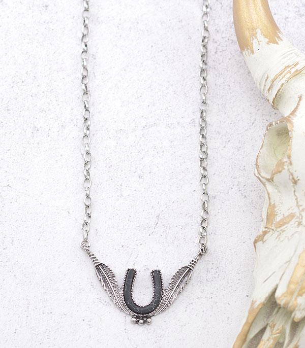 NECKLACES :: CHAIN WITH PENDANT :: Wholesale Western Turquoise Horseshoe Necklace