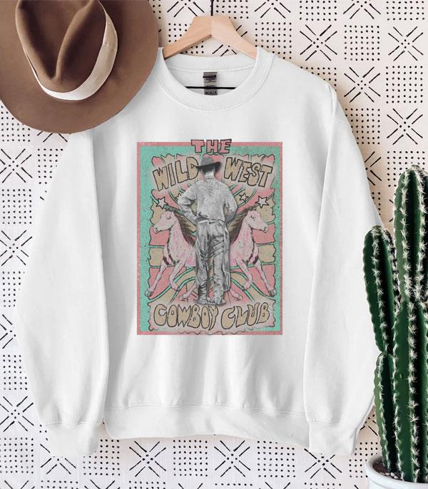 GRAPHIC TEES :: LONG SLEEVE :: Wholesale Western Wild West Cowboy Sweatshirt