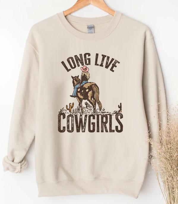 GRAPHIC TEES :: LONG SLEEVE :: Wholesale Long Live Cowgirls Sweatshirt