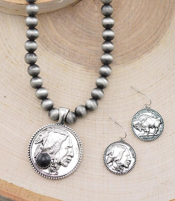 NECKLACES :: WESTERN TREND :: Wholesale Western Coin Pendant Reversible Necklace