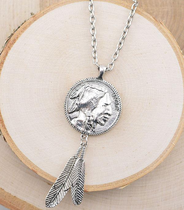NECKLACES :: CHAIN WITH PENDANT :: Wholesale Western Coin Reversible Necklace