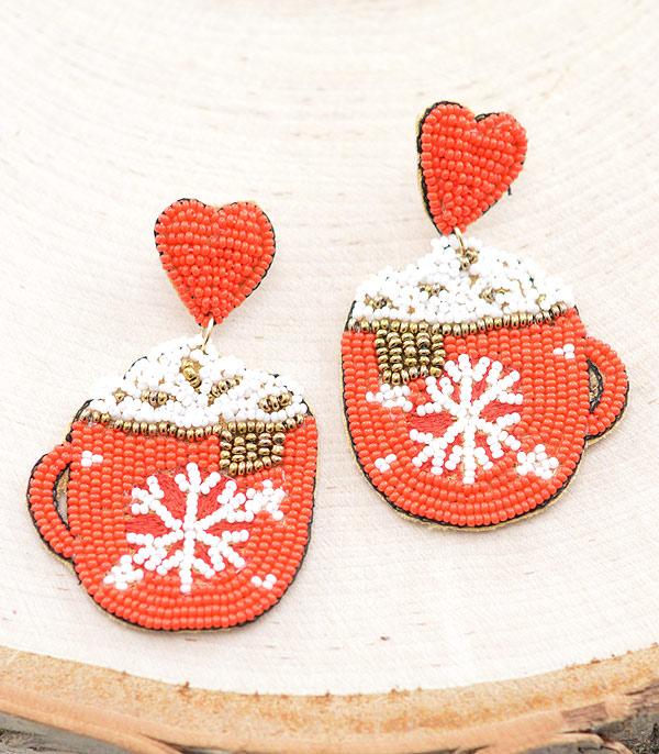 <font color=GREEN>HOLIDAYS</font> :: Wholesale Seed Bead Hot Chocolate Earrings