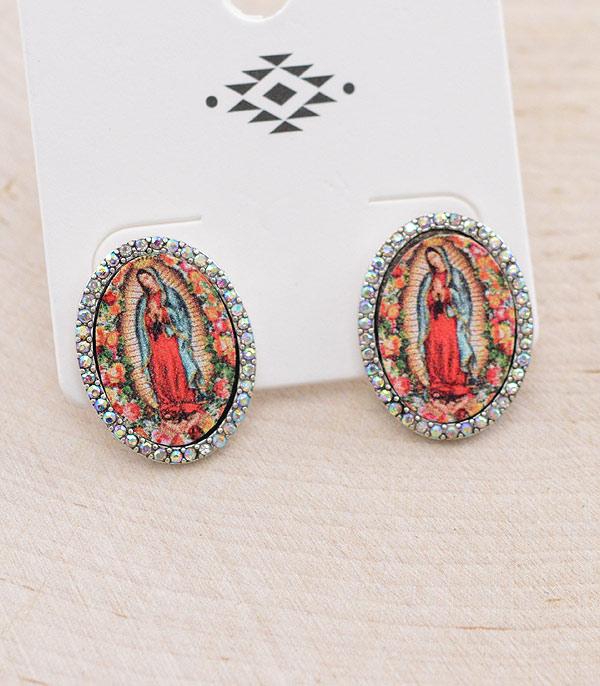 EARRINGS :: WESTERN POST EARRINGS :: Wholesale Lady Of Guadalupe Earrings