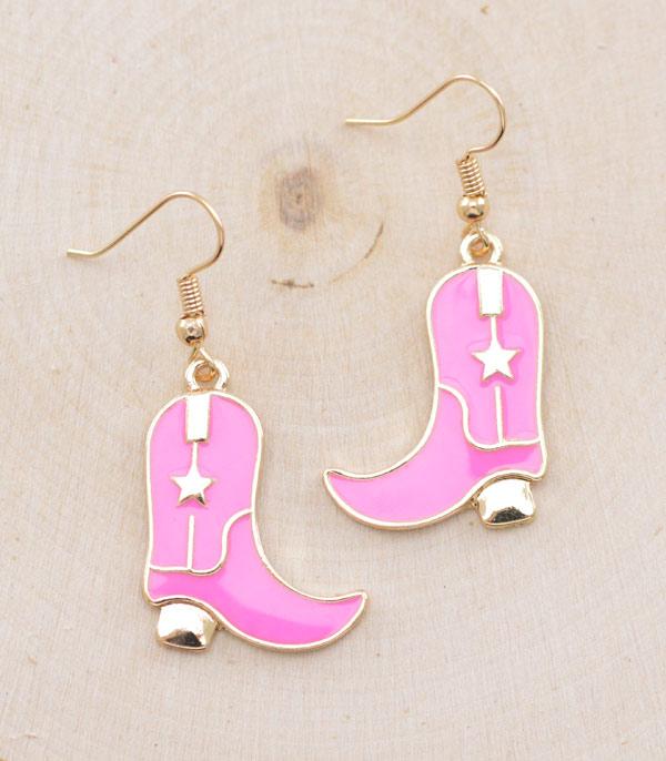 <font color=#FF6EC7>PINK COWGIRL</font> :: Wholesale Cowgirl Boots Earrings