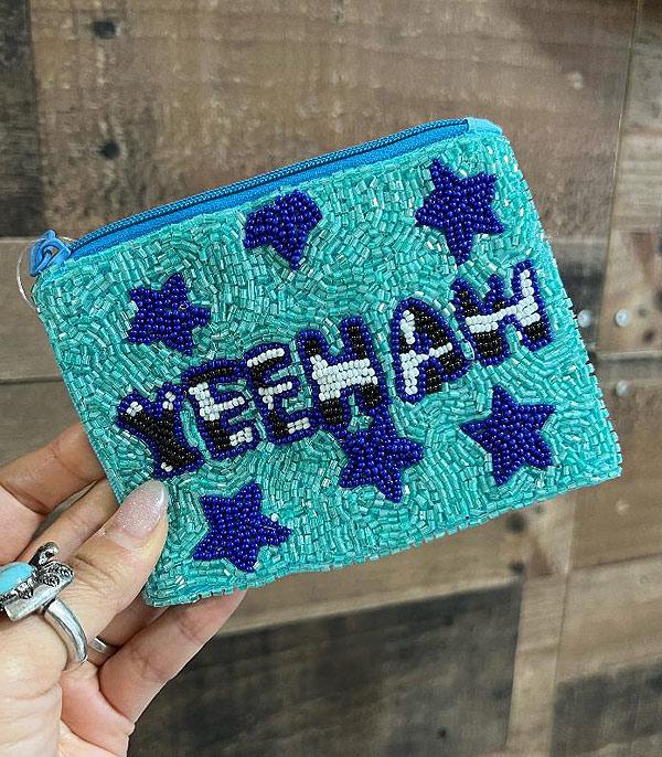 HANDBAGS :: WALLETS | SMALL ACCESSORIES :: Wholesale Yeehaw Beaded Coin Purse