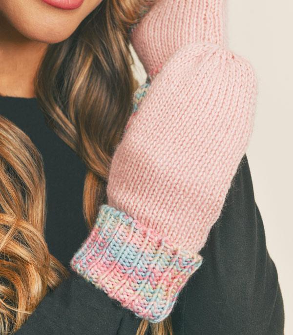 GLOVES I SOCKS :: Wholesale Multicolor Knit Fleece Lined Gloves