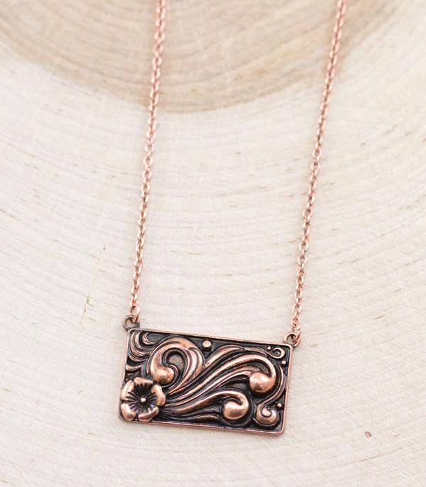 WHAT'S NEW :: Wholesale Western Tooled Look Metal Bar Necklace