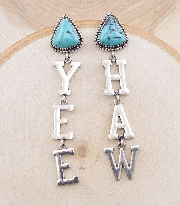 EARRINGS :: WESTERN POST EARRINGS :: Wholesale Western Yeehaw Letter Earrings