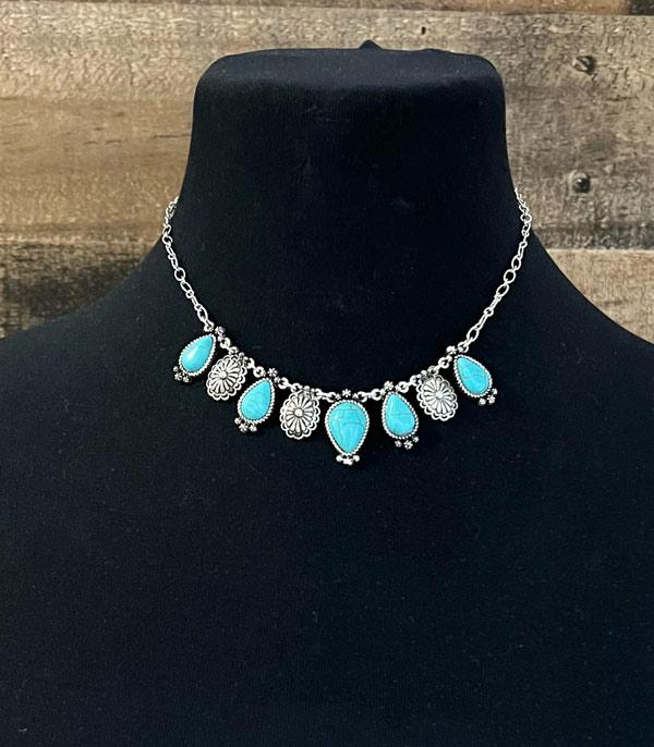 NECKLACES :: WESTERN TREND :: Wholesale Western Turquoise Small Concho Necklace