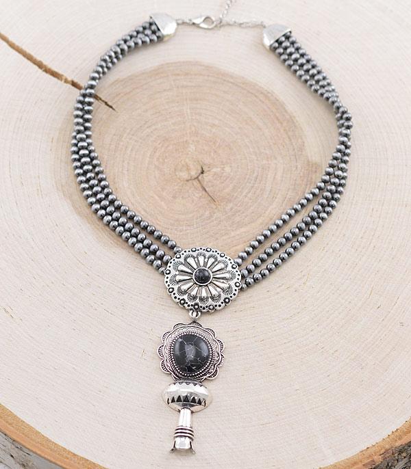 <font color=black>SALE ITEMS</font> :: JEWELRY :: Necklaces :: Wholesale Western Turquoise Single Squash Necklace