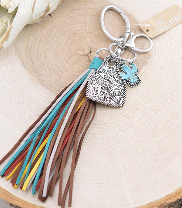 <font color=BLUE>WATCH BAND/ GIFT ITEMS</font> :: KEYCHAINS :: Wholesale Tipi Cattle Tag Initial Keychain