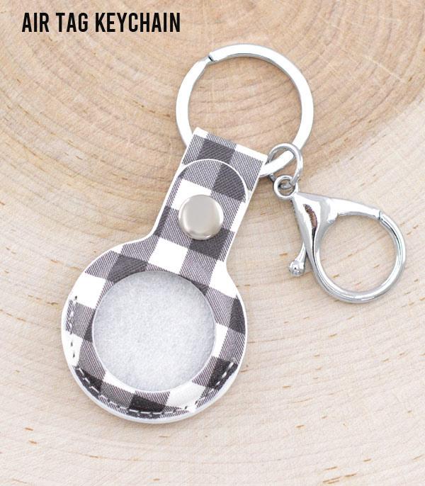 <font color=BLUE>WATCH BAND/ GIFT ITEMS</font> :: KEYCHAINS :: Wholesale Buffalo Plaid Air Tag Keychain
