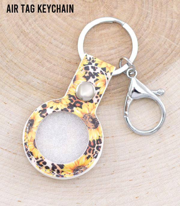 <font color=BLUE>WATCH BAND/ GIFT ITEMS</font> :: KEYCHAINS :: Wholesale Sunflower Print Air Tag Keychain