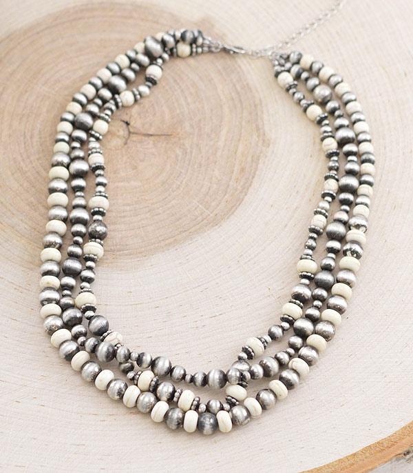 New Arrival :: Wholesale Western Navajo Bead Layered Necklace