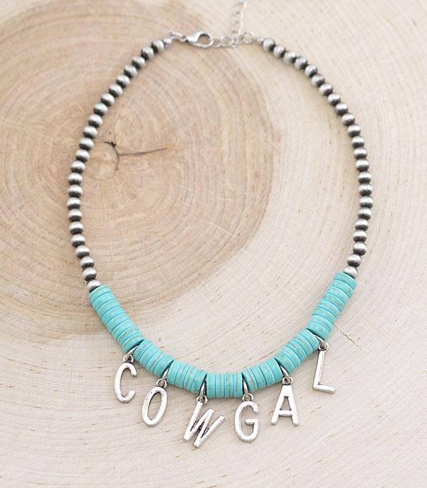 NECKLACES :: WESTERN TREND :: Wholesale Western Cowgal Letter Charm Necklace