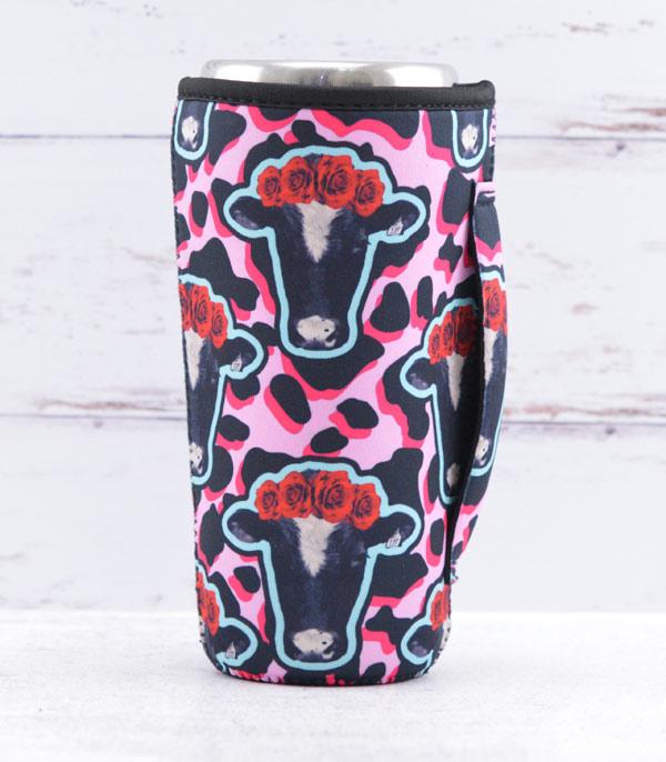 <font color=BLUE>WATCH BAND/ GIFT ITEMS</font> :: GIFT ITEMS :: Wholesale Tipi Western Cow Print Tumbler Sleeve