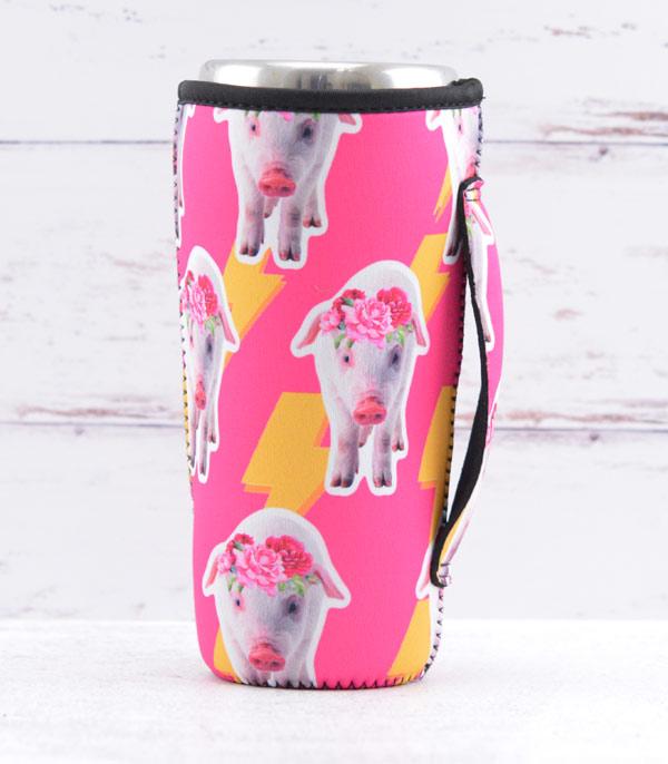 <font color=BLUE>WATCH BAND/ GIFT ITEMS</font> :: GIFT ITEMS :: Wholesale Tipi Pig Print Tumbler Drink Sleeve