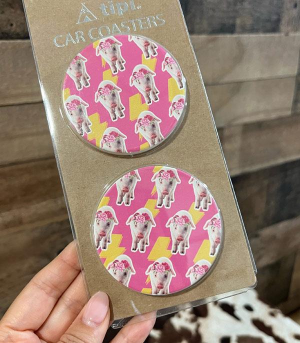 <font color=BLUE>WATCH BAND/ GIFT ITEMS</font> :: GIFT ITEMS :: Wholesale Tipi Pig Print Car Coaster Set