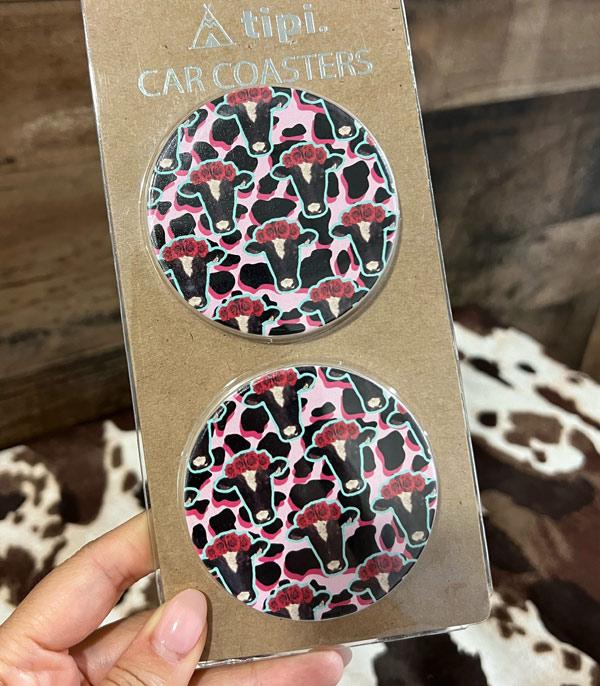 <font color=BLUE>WATCH BAND/ GIFT ITEMS</font> :: GIFT ITEMS :: Wholesale Tipi Cow Print Car Coaster Set