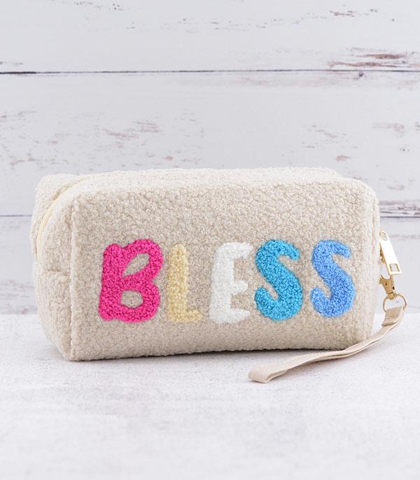 HANDBAGS :: WALLETS | SMALL ACCESSORIES :: Wholesale Bless Sherpa Cosmetic Pouch