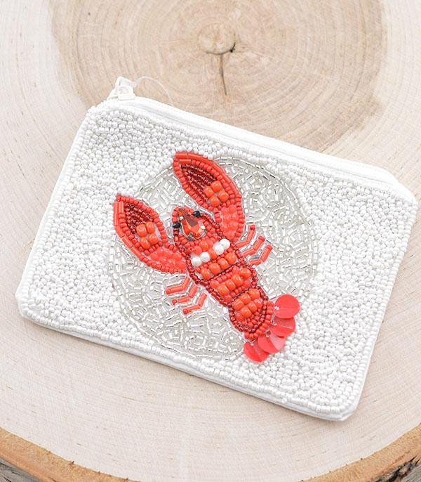 HANDBAGS :: WALLETS | SMALL ACCESSORIES :: Wholesale Beaded Lobster Coin Bag