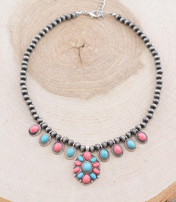 NECKLACES :: WESTERN TREND :: Wholesale Western Turquoise Concho Necklace